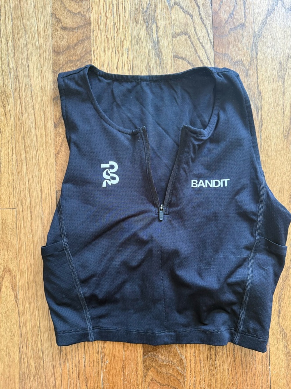Bandit Black Athletic Zip Crop Top